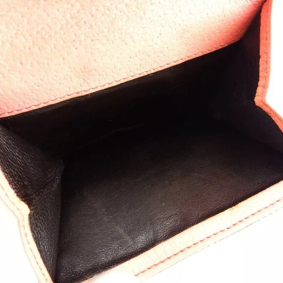 Gucci Double Sided Wallet GGpattern Beige Pink Canvas Leather Used T9705 - Picture 9 of 9